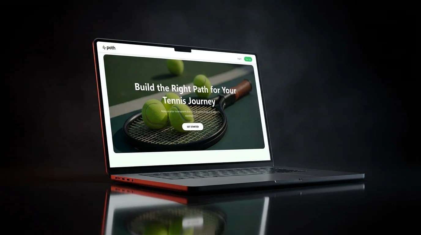 Path Tennis - live product mockup