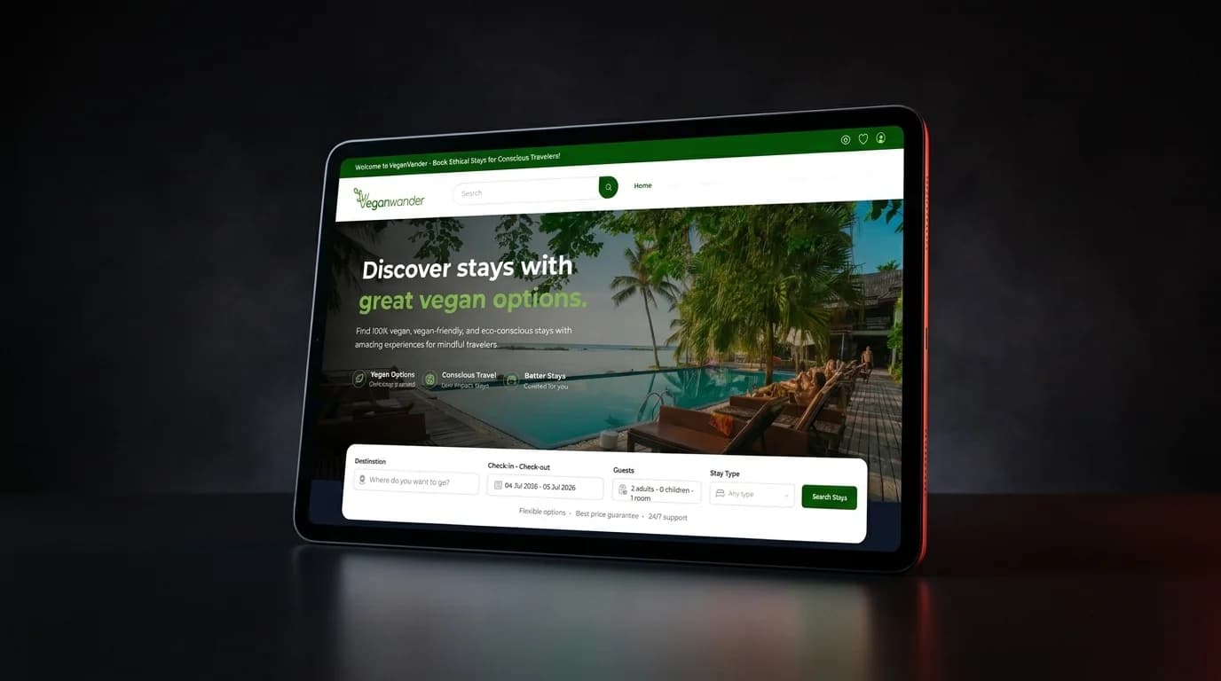 VeganWander - live product mockup